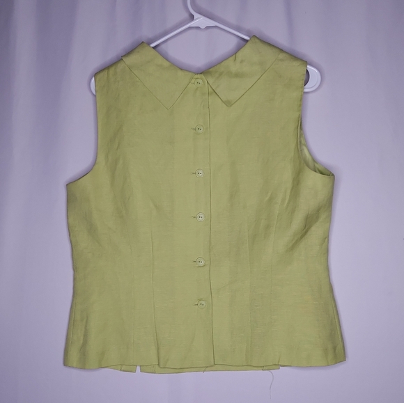 Plaza South Y2K Linen-Blend Embroidered Floral Zip Green Pink Old Money Classic - Picture 2 of 9